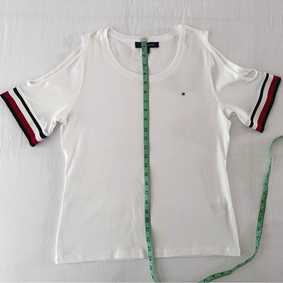 Tommy Hilfiger 100% Cotton Cold Shoulder Soft Lightweight Knit T-Shirt Size L - Picture 5 of 11